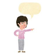 cartoon woman pointing with speech bubble N21