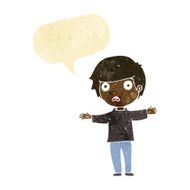 cartoon worried boy with speech bubble N5