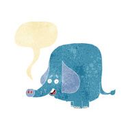 cartoon funny elephant with speech bubble N4