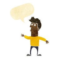 cartoon surprised man with speech bubble N7