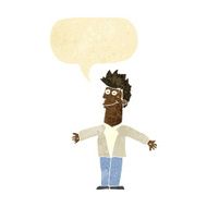 cartoon happy man with speech bubble N46