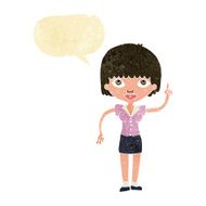 cartoon woman with idea speech bubble N28