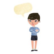 cartoon annoyed woman with speech bubble N25