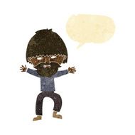 cartoon happy man with beard speech bubble N3