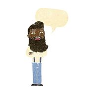 cartoon happy man with beard speech bubble N4