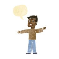 cartoon surprised man with speech bubble N8