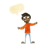 cartoon surprised man with speech bubble N9