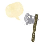cartoon axe with speech bubble