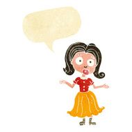 cartoon confused girl with speech bubble N2