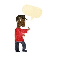 cartoon happy man with speech bubble N50