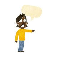 cartoon surprised man with speech bubble N11