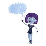 cartoon pretty vampire girl with speech bubble N2