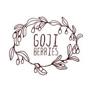 Goji berries hand-sketched typographic element