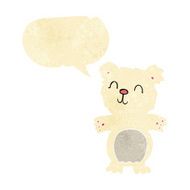 cartoon cute polar bear cub with speech bubble N3