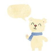 cartoon cute polar bear cub with speech bubble N5