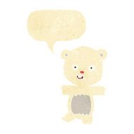 cartoon cute polar bear cub with speech bubble N6