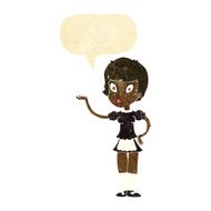 cartoon waitress with speech bubble N4