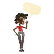 cartoon woman ignoring with speech bubble N2