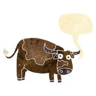 cartoon cow with speech bubble N7