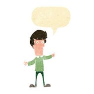 cartoon startled man with speech bubble N9