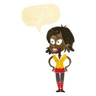 cartoon woman with hands on hips speech bubble N28