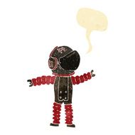 cartoon astronaut reaching with speech bubble