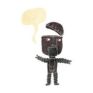 cartoon robot with speech bubble N15