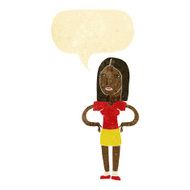 cartoon woman with hands on hips speech bubble N30