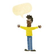 cartoon happy man with speech bubble N51