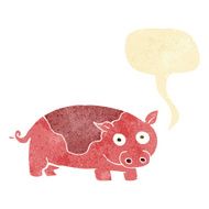 cartoon pig with speech bubble N4