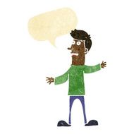 cartoon surprised man with speech bubble N13