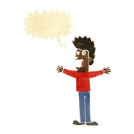 cartoon terrified man with speech bubble N32