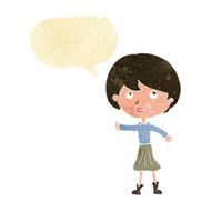 cartoon woman asking question with speech bubble N3