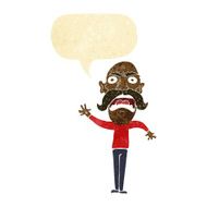 cartoon angry old man with speech bubble N17