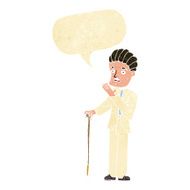 cartoon shocked gentleman with speech bubble N2