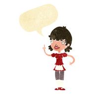 cartoon maid with speech bubble N5