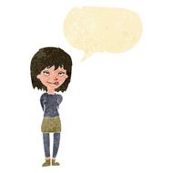cartoon happy woman with speech bubble N31