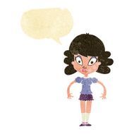 cartoon pretty woman with speech bubble N36
