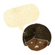 cartoon unhappy boy with speech bubble N7
