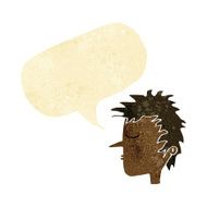 cartoon male face with speech bubble N3