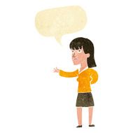 cartoon woman explaining with speech bubble N8