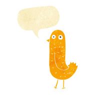 funny cartoon bird with speech bubble N12