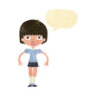 cartoon girl with speech bubble N3