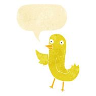 funny cartoon bird with speech bubble N13