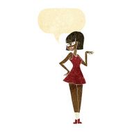 cartoon pretty woman with speech bubble N37