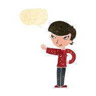 cartoon woman waving with speech bubble N38