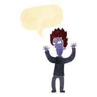 cartoon vampire giving up with speech bubble