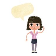 cartoon woman with idea speech bubble N31