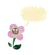 cartoon flower with face speech bubble N3