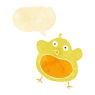 cartoon fat bird with speech bubble N7